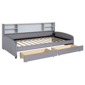 Twin size Upholstered Platform Bed with Storage and Drawers