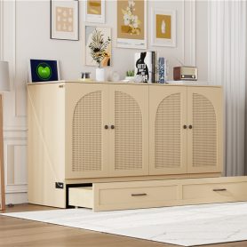 Space-Saving Queen Size Murphy Bed With Large Drawers