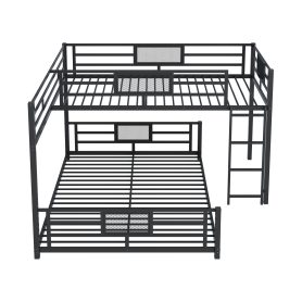 L-Shaped Metal Twin over Full Size Bunk Bed