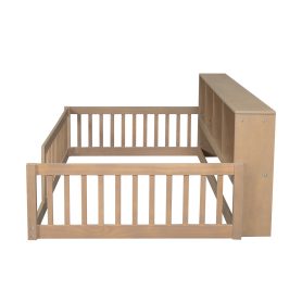 Wood Twin XL Size Daybed with Storage Cabinets and USB Ports