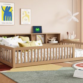 Wood Twin XL Size Daybed with Storage Cabinets and USB Ports