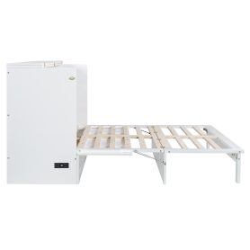 Queen Size Murphy Bed Wall Bed with Large Drawers