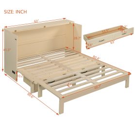 Space-Saving Queen Size Murphy Bed With Large Drawers