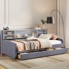 Twin size Upholstered Platform Bed with Storage and Drawers