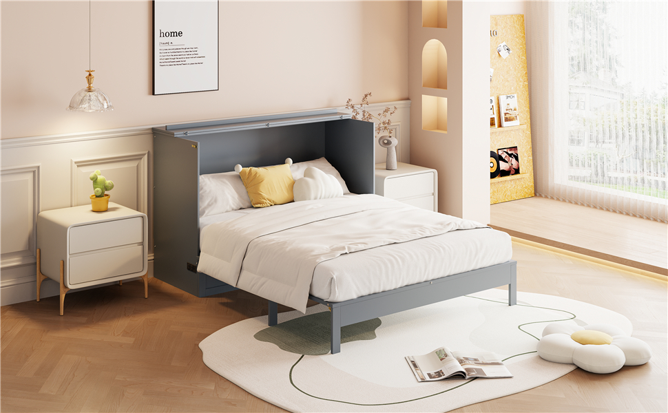 Space-Saving Full Size Murphy Bed with Large Drawers 22 Space-Saving Full Size Murphy Bed with Large Drawers