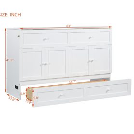 Queen Size Murphy Bed Wall Bed with Large Drawers