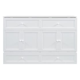 Queen Size Murphy Bed Wall Bed with Large Drawers