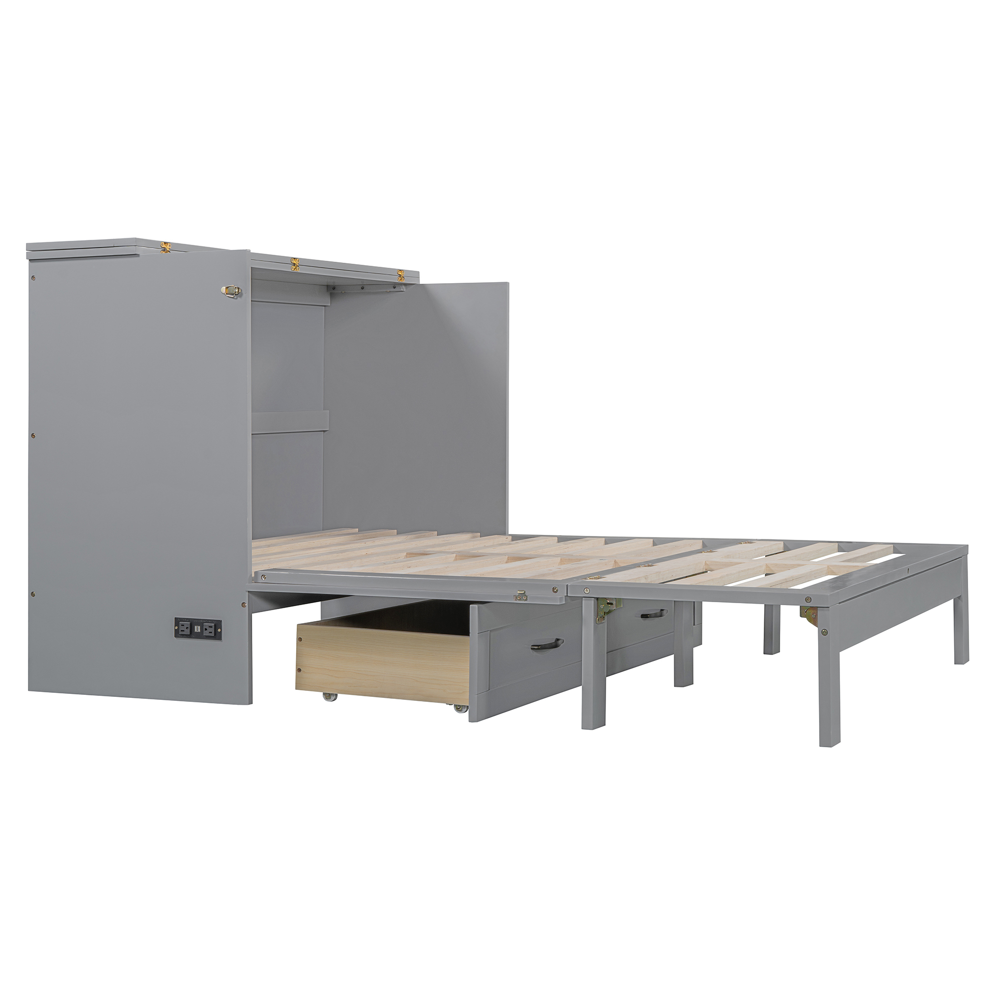 Space-Saving Full Size Murphy Bed with Large Drawers 15 Space-Saving Full Size Murphy Bed with Large Drawers