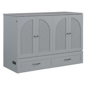 Space-Saving Full Size Murphy Bed with Large Drawers 30 Space-Saving Full Size Murphy Bed with Large Drawers