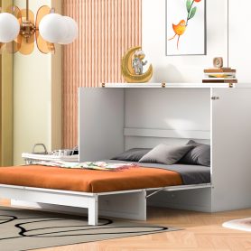 Queen Size Murphy Bed Wall Bed with Large Drawers