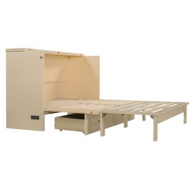 Space-Saving Queen Size Murphy Bed With Large Drawers