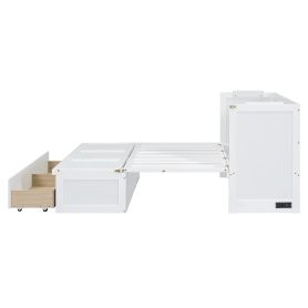 Full Size Murphy Bed With USB Port And One Large Drawer