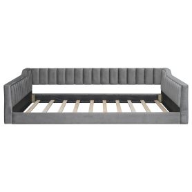Full Xl Size Upholstery Daybed with Side Storage Pocket