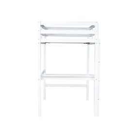 Twin Size High Loft Bed With Safety Guardrail, Built-in Desk, Ladder