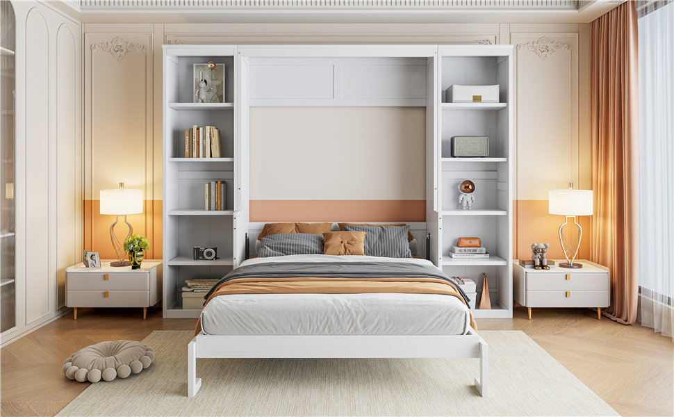 Full Size Murphy Bed With Desk And Bookshelf 7 Full Size Murphy Bed With Desk And Bookshelf