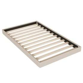 Queen Size Upholstered Platform Bed with Twin Size Trundle and 2 sets of USB Ports on each side