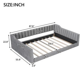 Full Xl Size Upholstery Daybed with Side Storage Pocket