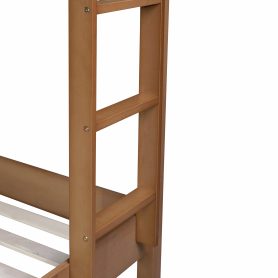 Twin Over Twin Bunk Bed with Upholstered Headboard and Footboard of Teddy-Velvet Cushion