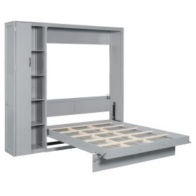 Full Size Murphy Bed with Shelves, Drawers and LED Lights 37 Full Size Murphy Bed with Shelves, Drawers and LED Lights