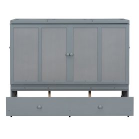 Queen Size Murphy Bed with USB Port and One Large Drawer