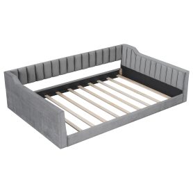 Full Xl Size Upholstery Daybed with Side Storage Pocket