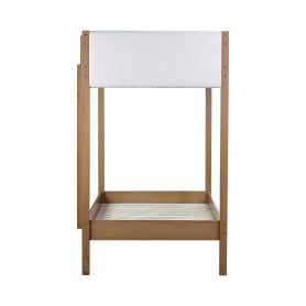 Twin Over Twin Bunk Bed with Upholstered Headboard and Footboard of Teddy-Velvet Cushion