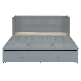 Queen Size Murphy Bed with USB Port and One Large Drawer