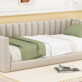 Twin Xl Size Upholstery Daybed with Side Storage Pocket