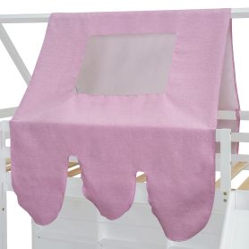 Twin Size Wooden Loft Bed House-Shaped Frame With A Tent