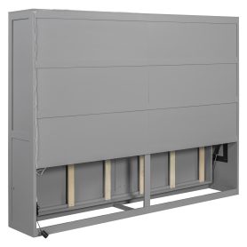 Modern Design Queen Size Murphy Bed Wall Bed With LED Lights
