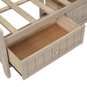 Full Size Wood Daybed with Storage Shelves and 3 Drawers