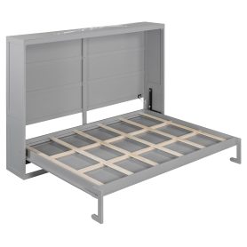 Modern Design Queen Size Murphy Bed Wall Bed With LED Lights