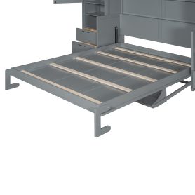 Queen Size Murphy Bed with Closet ,Drawers and Shelves