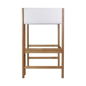 Rubber Wooden Twin Size Loft Bed With Desk, Ladder, Safety Guardrails, Teddy Fleece Fabric Headboard/Footboard