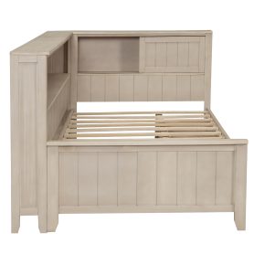 Twin Size Wood Daybed with Storage Shelves and 3 Drawers