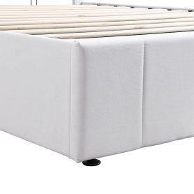 Queen Size Upholstered Platform Bed with Hydraulic Storage System