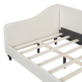 Twin Size L-Shaped Linen Daybed with Solid Wood Legs 24 Twin Size L-Shaped Linen Daybed with Solid Wood Legs