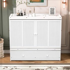 Full Size Murphy Bed With USB Port And One Large Drawer