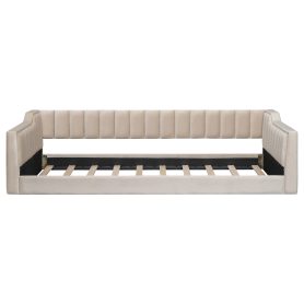 Twin Xl Size Upholstery Daybed with Side Storage Pocket