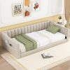 Twin Xl Size Upholstery Daybed with Side Storage Pocket