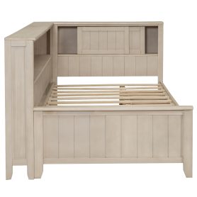 Twin Size Wood Daybed with Storage Shelves and 3 Drawers