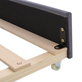 Twin Upholstered Bed with Storage and Twin Trundle, USB Charging Ports, French Velvet