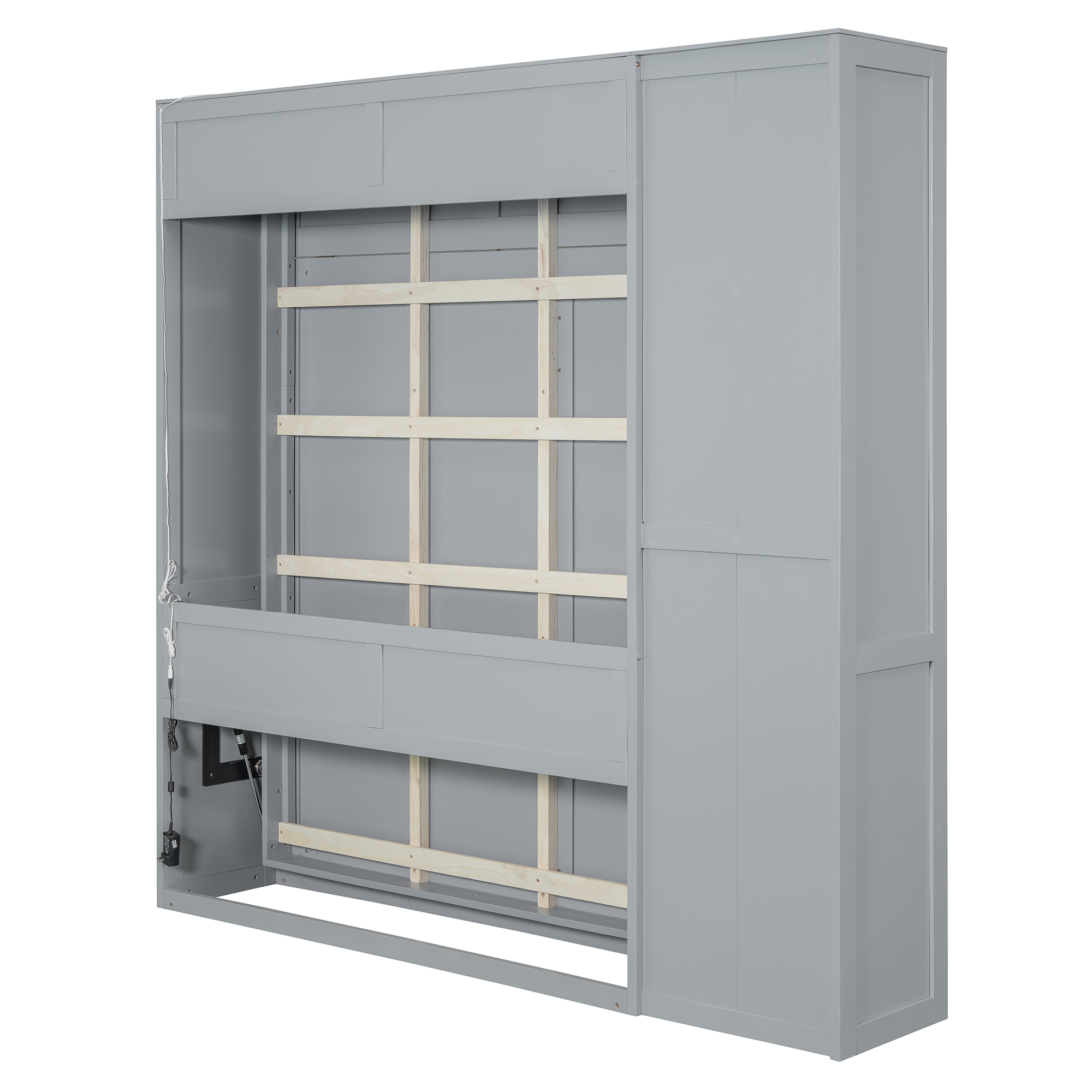 Full Size Murphy Bed with Shelves, Drawers and LED Lights 12 Full Size Murphy Bed with Shelves, Drawers and LED Lights