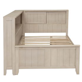 Twin Size Wood Daybed with Storage Shelves and 3 Drawers