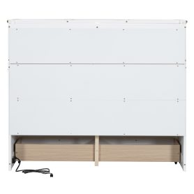 Full Size Murphy Bed With USB Port And One Large Drawer