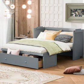 Queen Size Murphy Bed with USB Port and One Large Drawer