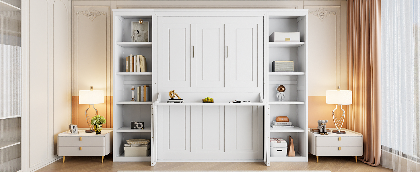 Full Size Murphy Bed With Desk And Bookshelf 9 Full Size Murphy Bed With Desk And Bookshelf