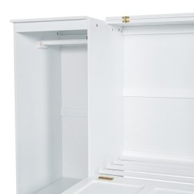 Twin Size Murphy Bed with Bedside Shelves and Wardrobe