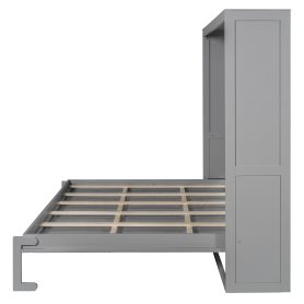 Modern Design Queen Size Murphy Bed Wall Bed With LED Lights