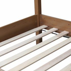 Twin Over Twin Bunk Bed with Upholstered Headboard and Footboard of Teddy-Velvet Cushion